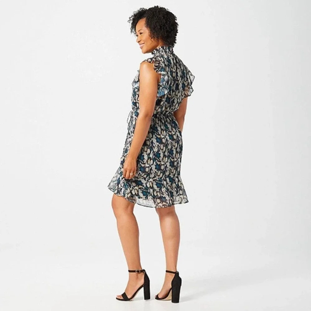 Sam Edelman Python Snake Print High Neck Dress Si… - image 2